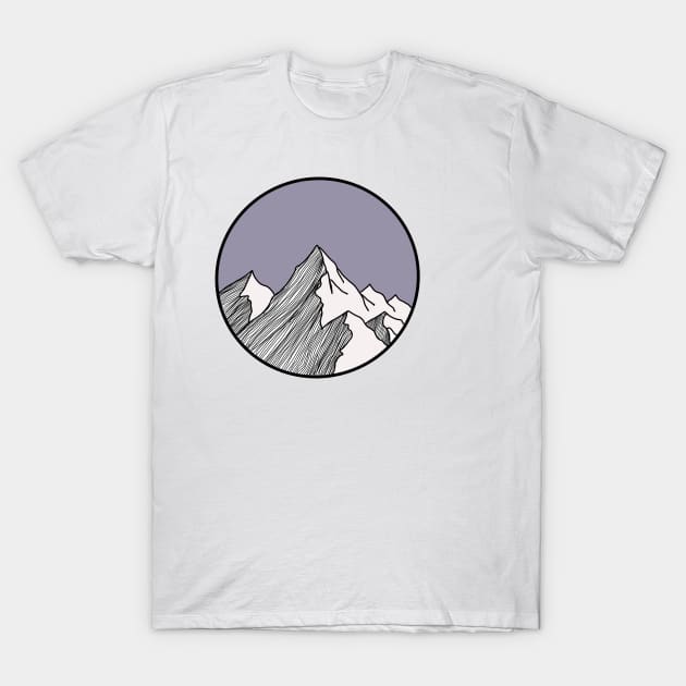 Muted Mountain Scene T-Shirt by lilydlin